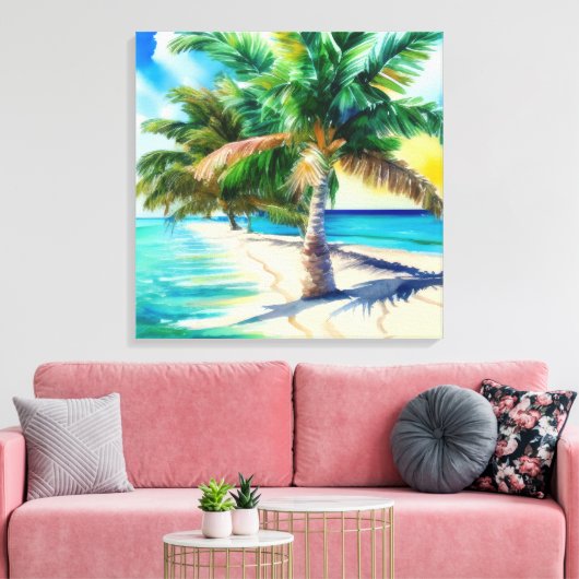 Tropisch paradijs canvas afdruk (Insitu (Woonkamer))