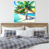 Tropisch paradijs canvas afdruk (Insitu (Slaapkamer))