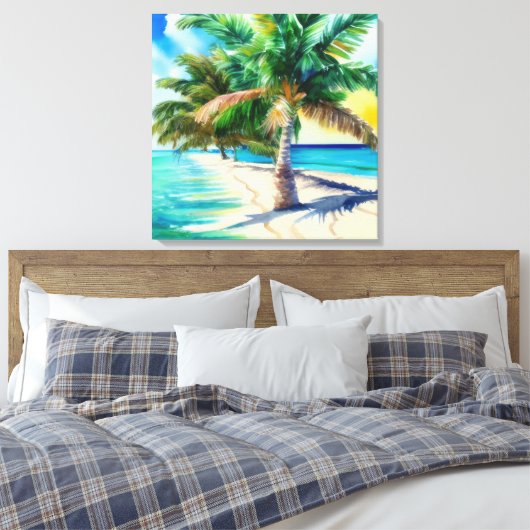 Tropisch paradijs canvas afdruk (Insitu (Slaapkamer))