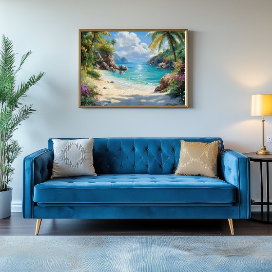 Tropisch paradijs: een afgelegen strandvlucht canvas afdruk