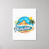 Tropisch paradijs eiland logo kunst canvas afdruk (Voorkant)