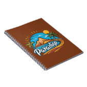 Tropisch paradijs eiland logo kunst notitieboek (Rechterzijde)