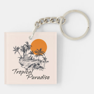 Tropisch paradijs eiland sleutelhanger