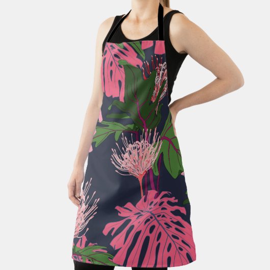 Tropisch paradijs: exotische bladeren en bloemen schort (Insitu)