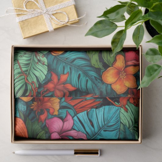 Tropisch Paradijs Exotische Flora Decoupage papier (Geschenk)