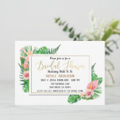 Tropisch Paradijs Flamingo Bruidsfeestje Kaart (Staand voorkant)