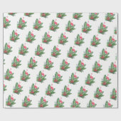 Tropisch paradijs Flamingo Hibiscus Flowers Leaves Cadeaupapier (Vlak)