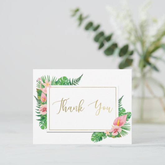 Tropisch Paradijs Flamingo laat goud achter Briefkaart (Staand voorkant)