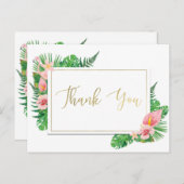 Tropisch Paradijs Flamingo laat goud achter Briefkaart (Voorkant / Achterkant)