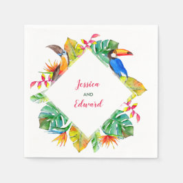 Tropisch Paradijs Floral Hawaïaanse bruiloft Servet