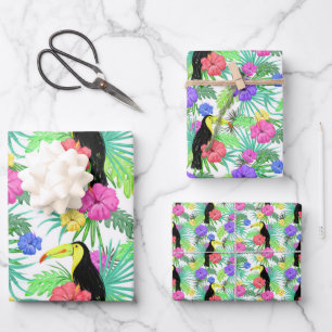 Tropisch Paradijs Foliage Exotische Toucan Vogel Inpakpapier Vel