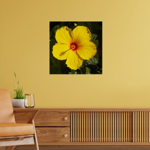 Tropisch Paradijs Gele Hibiscus Bloemmat Poster