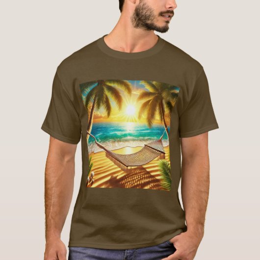 Tropisch Paradijs Hangmat Retreat T-shirt (Voorkant)