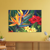 Tropisch Paradijs Hawaiaans 2-Paneel Canvas Afdruk (Insitu (Woonkamer))