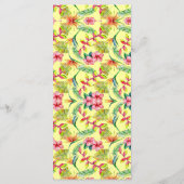 Tropisch Paradijs Hawaïaanse Bloemenkrans Bruiloft Menu (Achterkant)