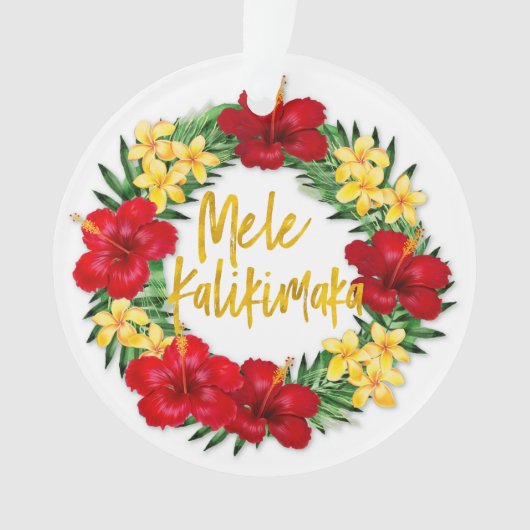 Tropisch Paradijs Hawaiaanse Kerstkrans Ornament (voorkant)