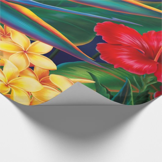 Tropisch paradijs-, hawaiiaans vezel- en omslagpap cadeaupapier (Hoek)