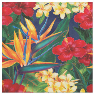 Tropisch paradijs Hawaiian Floral (klein) Stof