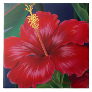 Tropisch paradijs Hawaiian Hibiscus Tegels & Trive Tegeltje