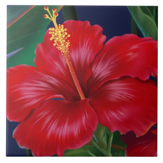 Tropisch paradijs Hawaiian Hibiscus Tegels & Trive Tegeltje (Voorkant)