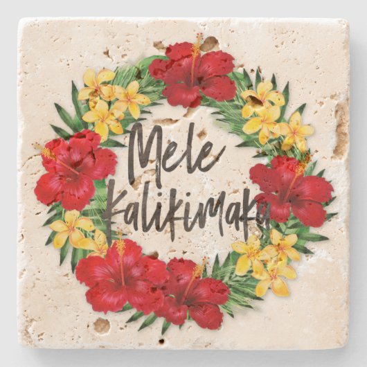 Tropisch paradijs Hawaiian Holiday Wreate Stenen Onderzetter (Voorkant)