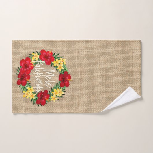 Tropisch paradijs Hawaiian Holiday Wreath Burlap Handdoek (Handdoek)