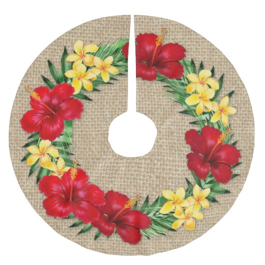 Tropisch paradijs Hawaiian Holiday Wreath Burlap Kerstboom Rok (Voorkant)