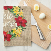 Tropisch paradijs Hawaiian Holiday Wreath Burlap Theedoek (Quarter Fold)