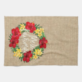 Tropisch paradijs Hawaiian Holiday Wreath Burlap Theedoek (Horizontaal)