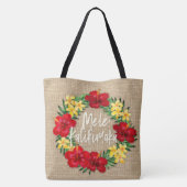 Tropisch paradijs Hawaiian Holiday Wreath Burlap Tote Bag (Achterkant)
