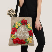 Tropisch paradijs Hawaiian Holiday Wreath Burlap Tote Bag (Dichtbij)