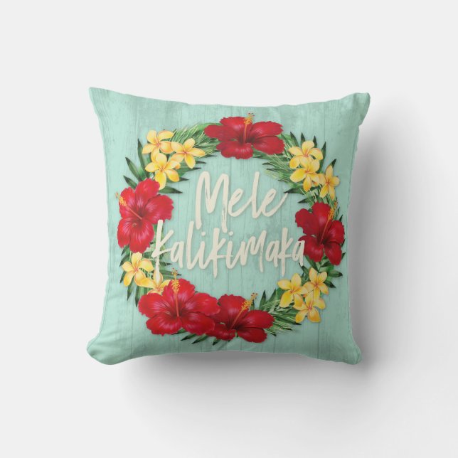 Tropisch paradijs Hawaiian Holiday Wreatood Buitenkussen (Voorkant)