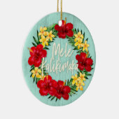 Tropisch paradijs Hawaiian Holiday Wreatood Keramisch Ornament (Rechts)