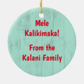 Tropisch paradijs Hawaiian Holiday Wreatood Keramisch Ornament (Achterkant)