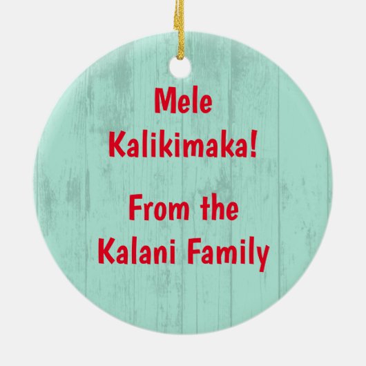 Tropisch paradijs Hawaiian Holiday Wreatood Keramisch Ornament (Achterkant)