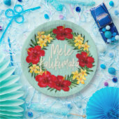 Tropisch paradijs Hawaiian Holiday Wreatood Papieren Bordje (Feest)