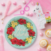 Tropisch paradijs Hawaiian Holiday Wreatood Papieren Bordje (Feest)