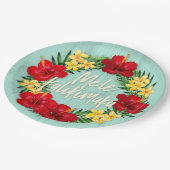 Tropisch paradijs Hawaiian Holiday Wreatood Papieren Bordje (Gekanteld)