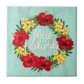 Tropisch paradijs Hawaiian Holiday Wreatood Tegeltje (Voorkant)
