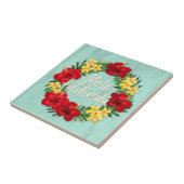 Tropisch paradijs Hawaiian Holiday Wreatood Tegeltje (Zijkant)