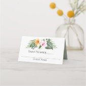 Tropisch Paradijs Hibiscus en Palmen Huwelijk Plaatskaartje (Voorkant)