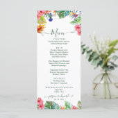 Tropisch paradijs Hibiscus Hawaiian bruiloft Menu (Staand voorkant)
