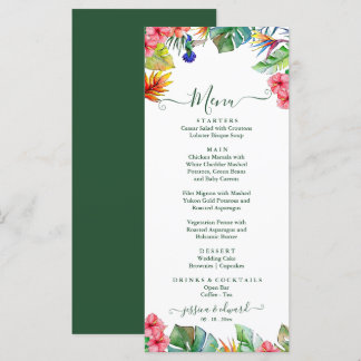 Tropisch paradijs Hibiscus Hawaiian bruiloft Menu