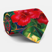 Tropisch paradijs Hibiscus Hawaiian tweeslachtig Stropdas (Opgerold)