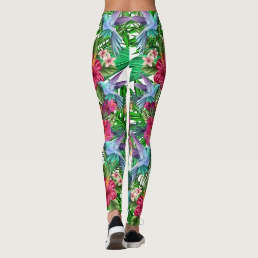 Tropisch paradijs Hummingbird CBDOilPrincess Leg Leggings (Achterkant)