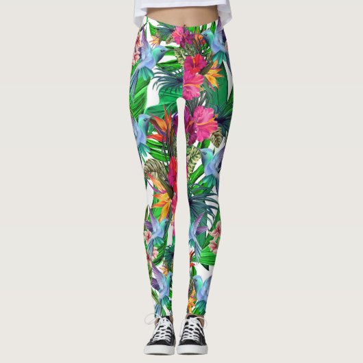 Tropisch paradijs Hummingbird CBDOilPrincess Leg Leggings (Voorkant)