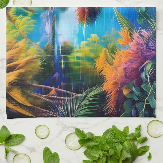 Tropisch paradijs II Theedoek (Gevouwen)