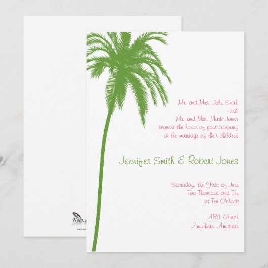 Tropisch paradijs in de uitnodigingen voor groene (Voorkant / Achterkant)