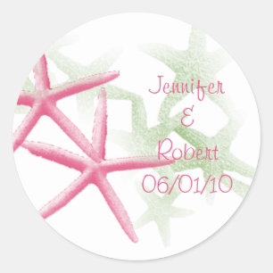 Tropisch paradijs in groen en roze ronde sticker