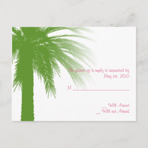Tropisch paradijs in groen en roze uitnodiging briefkaart